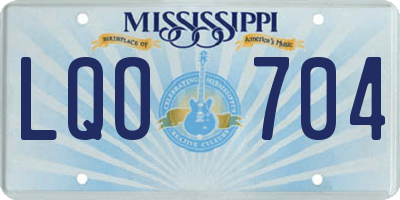 MS license plate LQO704
