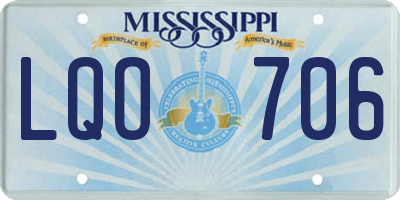 MS license plate LQO706