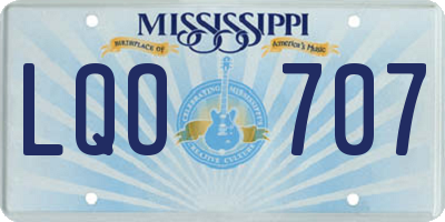 MS license plate LQO707