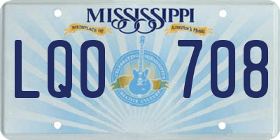 MS license plate LQO708