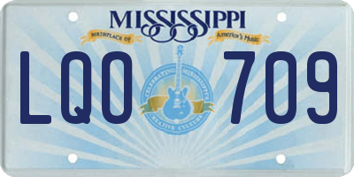 MS license plate LQO709