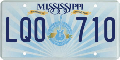 MS license plate LQO710