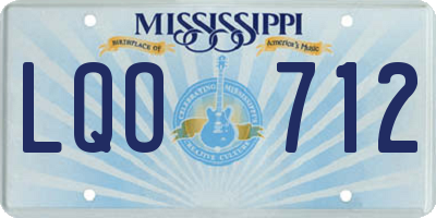 MS license plate LQO712
