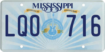 MS license plate LQO716