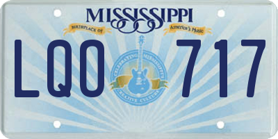 MS license plate LQO717
