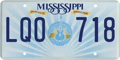 MS license plate LQO718