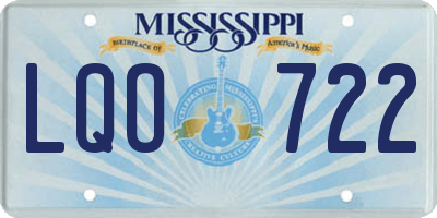 MS license plate LQO722