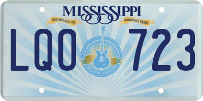 MS license plate LQO723