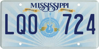 MS license plate LQO724