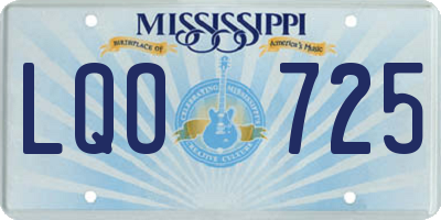 MS license plate LQO725