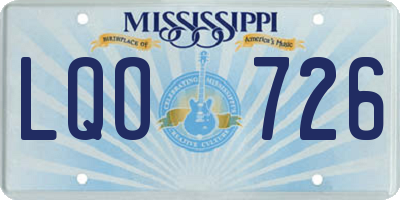 MS license plate LQO726