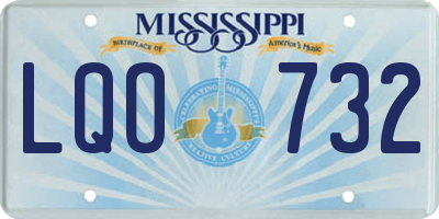 MS license plate LQO732