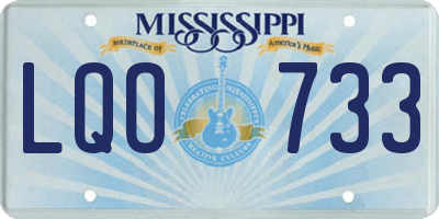 MS license plate LQO733