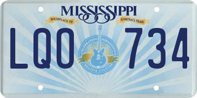 MS license plate LQO734