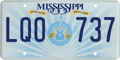 MS license plate LQO737