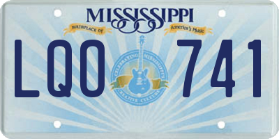 MS license plate LQO741