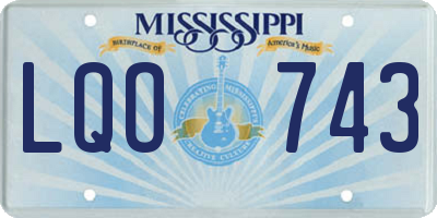 MS license plate LQO743