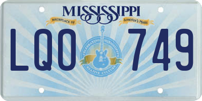MS license plate LQO749