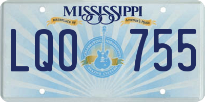 MS license plate LQO755