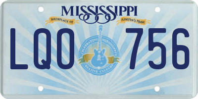 MS license plate LQO756