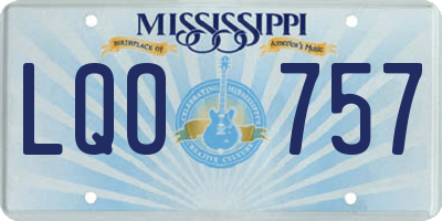 MS license plate LQO757