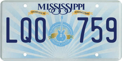 MS license plate LQO759