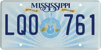 MS license plate LQO761