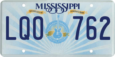 MS license plate LQO762