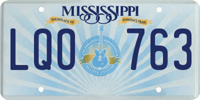 MS license plate LQO763