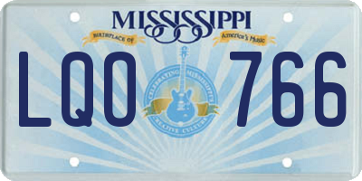 MS license plate LQO766