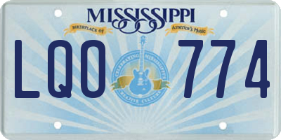 MS license plate LQO774