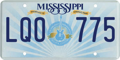 MS license plate LQO775