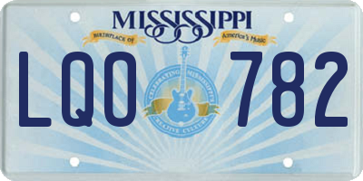 MS license plate LQO782
