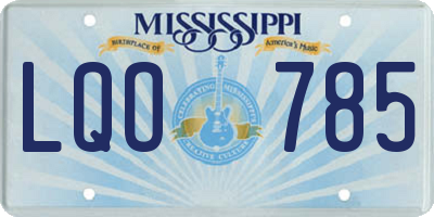 MS license plate LQO785