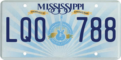 MS license plate LQO788