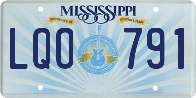 MS license plate LQO791