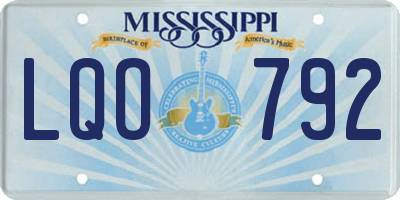 MS license plate LQO792