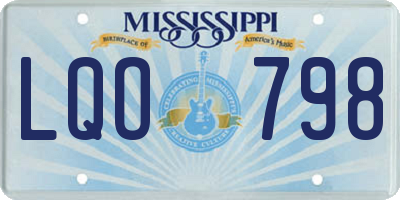 MS license plate LQO798