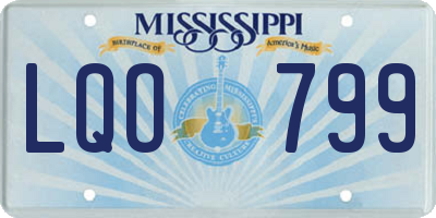 MS license plate LQO799