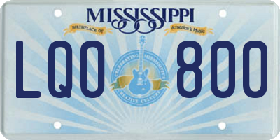 MS license plate LQO800