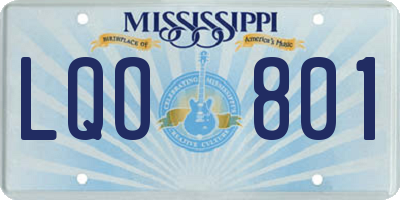 MS license plate LQO801