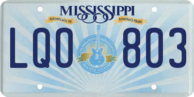 MS license plate LQO803