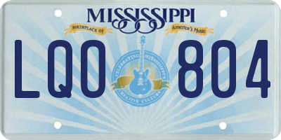 MS license plate LQO804