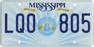 MS license plate LQO805