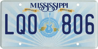 MS license plate LQO806
