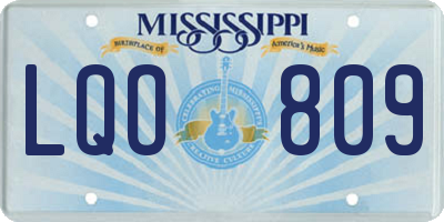 MS license plate LQO809