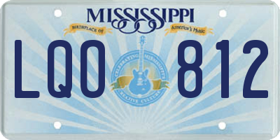 MS license plate LQO812