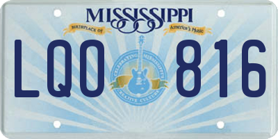 MS license plate LQO816