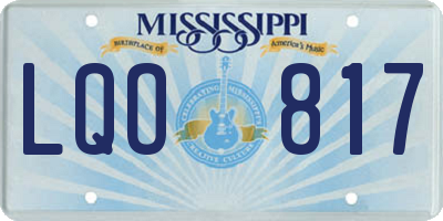 MS license plate LQO817