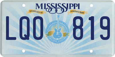 MS license plate LQO819